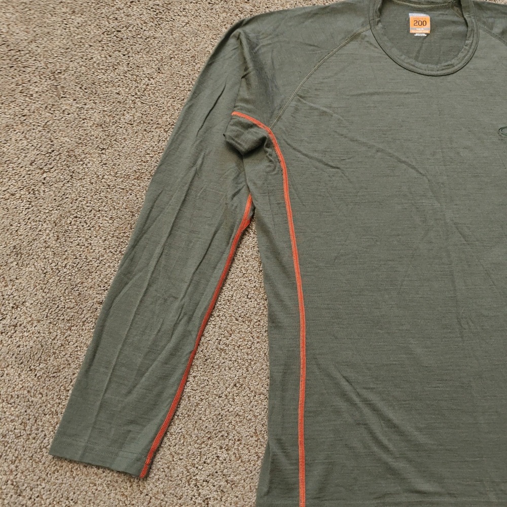 Icebreaker Bodyfit 200 Mens XL Merino Wool Long Sleeve Base Layer Olive Green - Picture 3 of 13